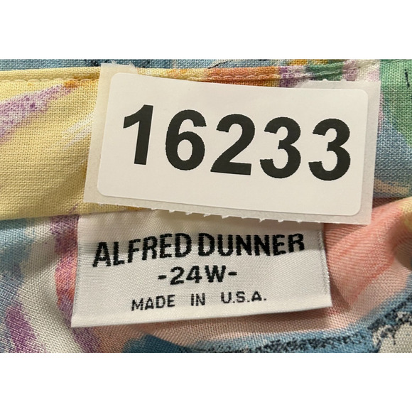 Alfred Dunner Top Women 24W Blue Purple Floral Button Up Short Sleeve Beachy NWT - Picture 9 of 9